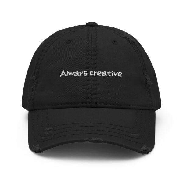 Kamara slogan distressed dad hat black frente - Kamara