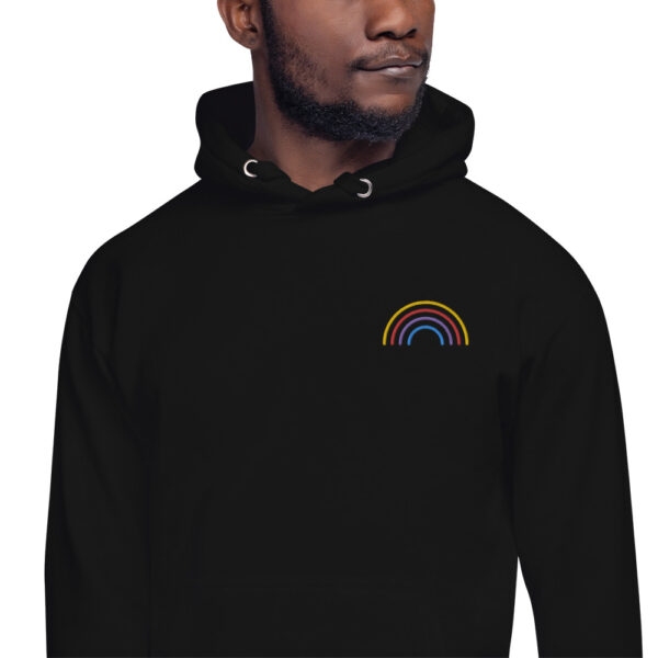 Rainbow men hoodie black ampliado - Kamara
