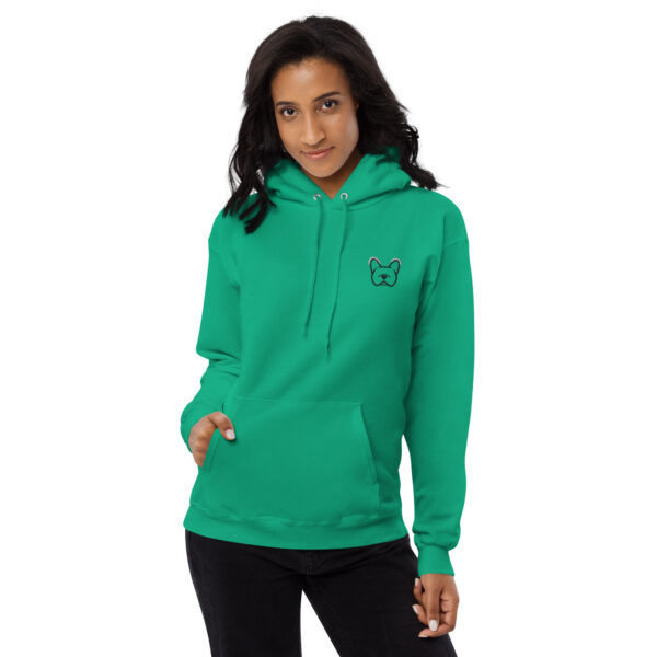 bulldog frances woman fleece hoodie kelly green - Kamara