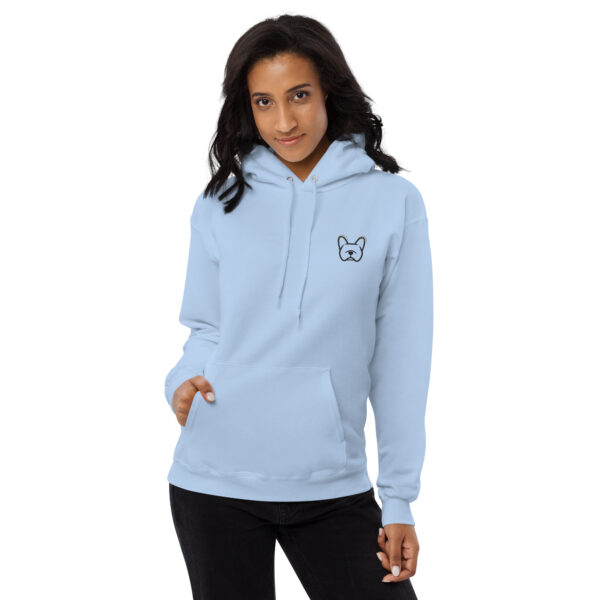 bulldog frances woman fleece hoodie light blue - Kamara