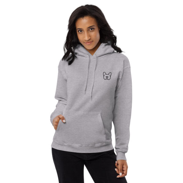 bulldog frances woman fleece hoodie light steel - Kamara