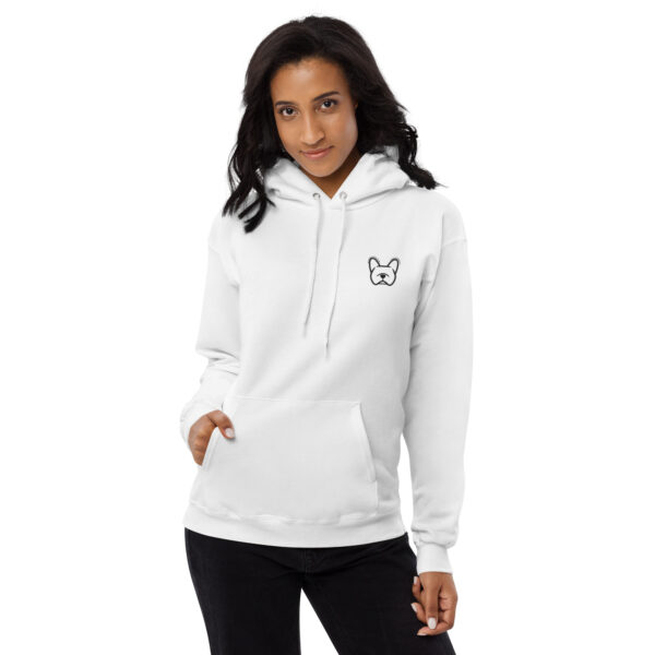 bulldog frances woman fleece hoodie white - Kamara