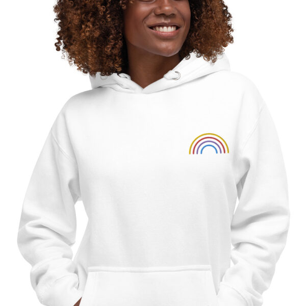 rainbow woman hoodie white ampliado - Kamara