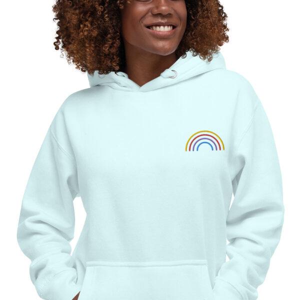 woman rainbow hoodie sky blue ampliado - Kamara