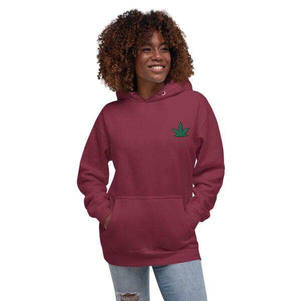 woman weed premium hoodie maroon - Kamara