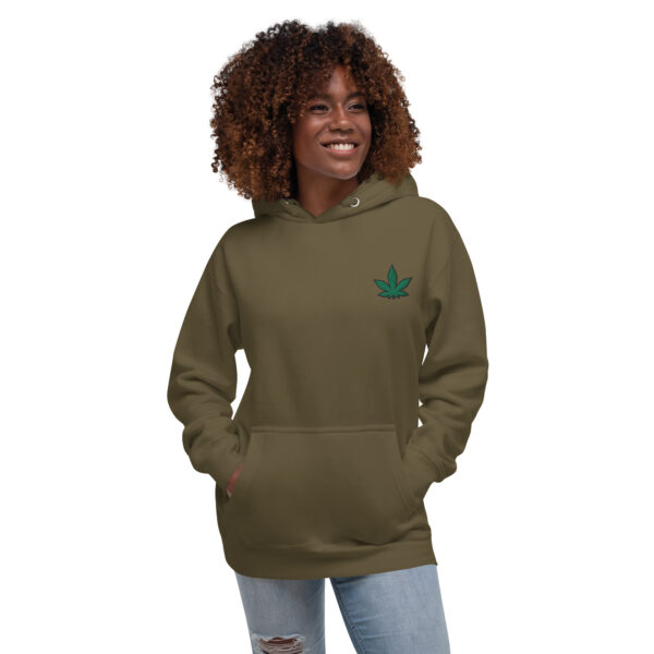 woman weed premium hoodie military green - Kamara